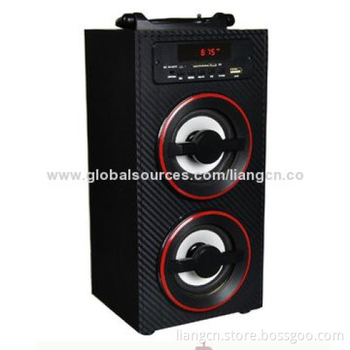 Portable wood Speaker with FM Radio and USB & SD Inputs